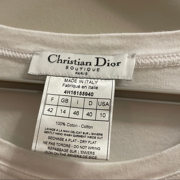 AUTHENTIC CHRISTIAN DIOR “I ❤️ DIOR” LONG SLEEVE TEE IN WHITE - Picture 6 of 16